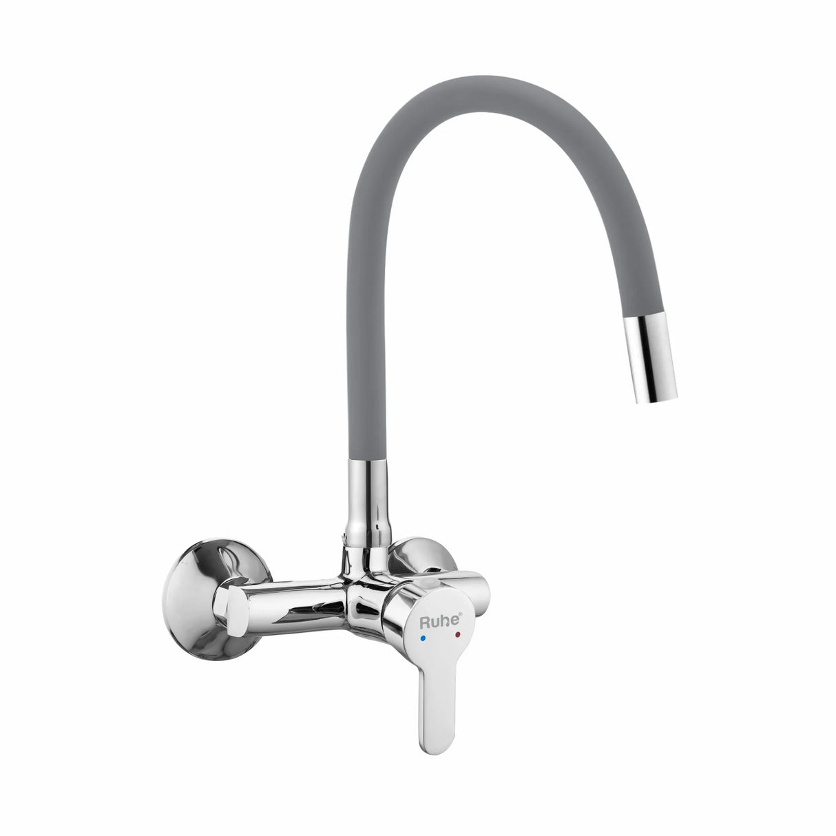 Pavo Single Lever Wall-mount Kitchen Sink Mixer Tap with Coloured Silicone Spout