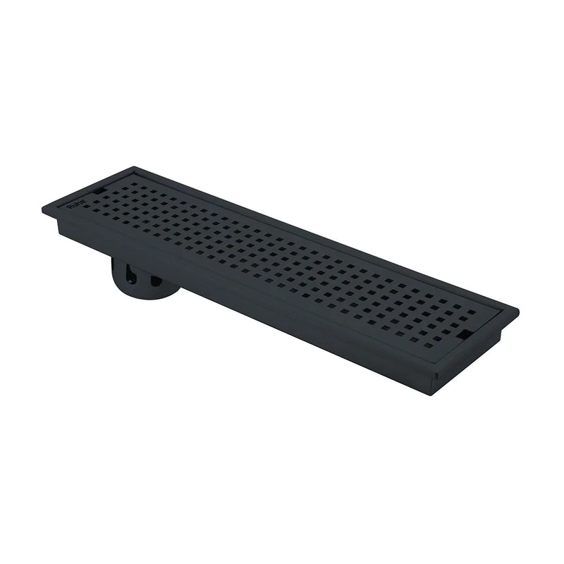 Palo Shower Drain Channel (12 x 5 Inches) Black PVD Coated - by Ruhe