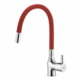 Kara Single Lever Sink Mixer Faucet with Silicone Red Flexible Spout