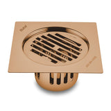 Classic Square Flat Cut Floor Drain in Antique Copper PVD Coating (6 x 6 Inches)