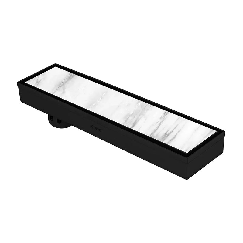 Tile Insert Shower Drain Channel (18 x 3 Inches) Black PVD Coated - by Ruhe