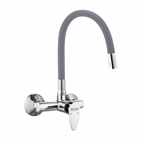Eclipse Single Lever Wall-mount Kitchen Sink Mixer Tap with Coloured Silicone Spout