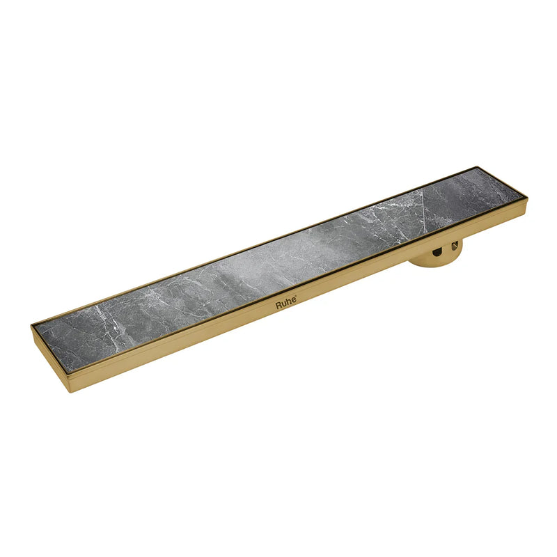 Marble Insert Shower Drain Channel (40 x 5 Inches) YELLOW GOLD PVD Coated - by Ruhe