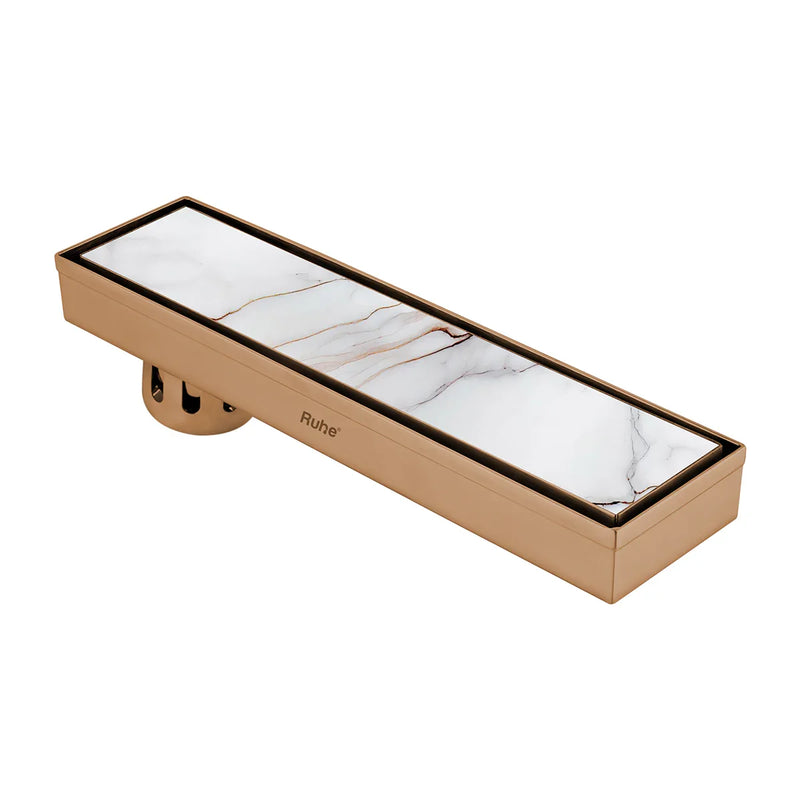 Tile Insert Shower Drain Channel (18 x 3 Inches) Antique Copper PVD Coated - by Ruhe