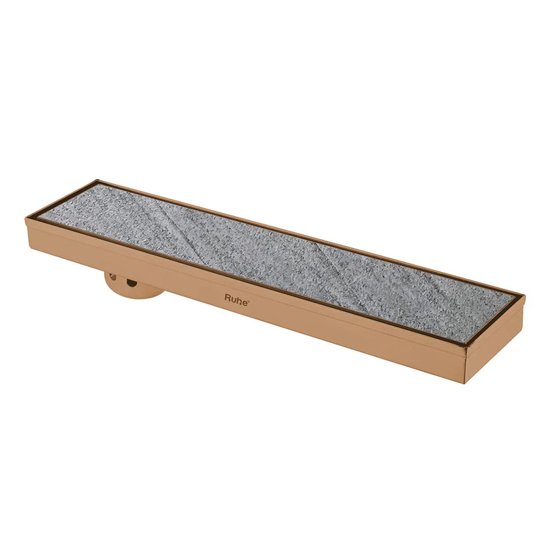 Marble Insert Shower Drain Channel (24 x 4 Inches) Antique Copper PVD Coated - by Ruhe