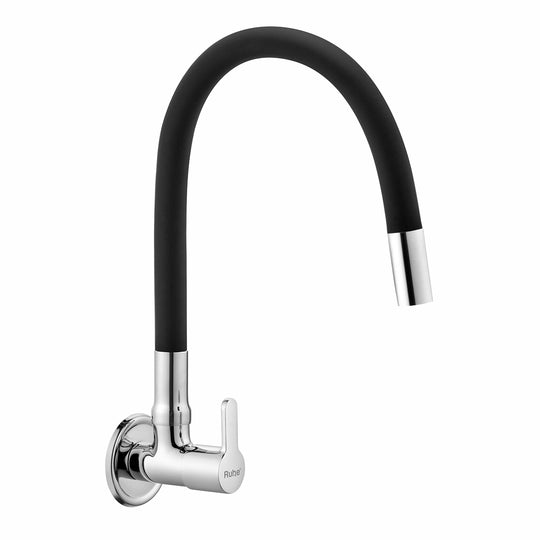 Pavo Brass Sink Tap with Flexible Silicone Black Spout