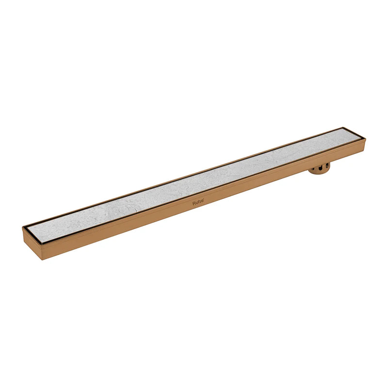 Tile Insert Shower Drain Channel (36 x 3 Inches) Antique Copper PVD Coated - by Ruhe