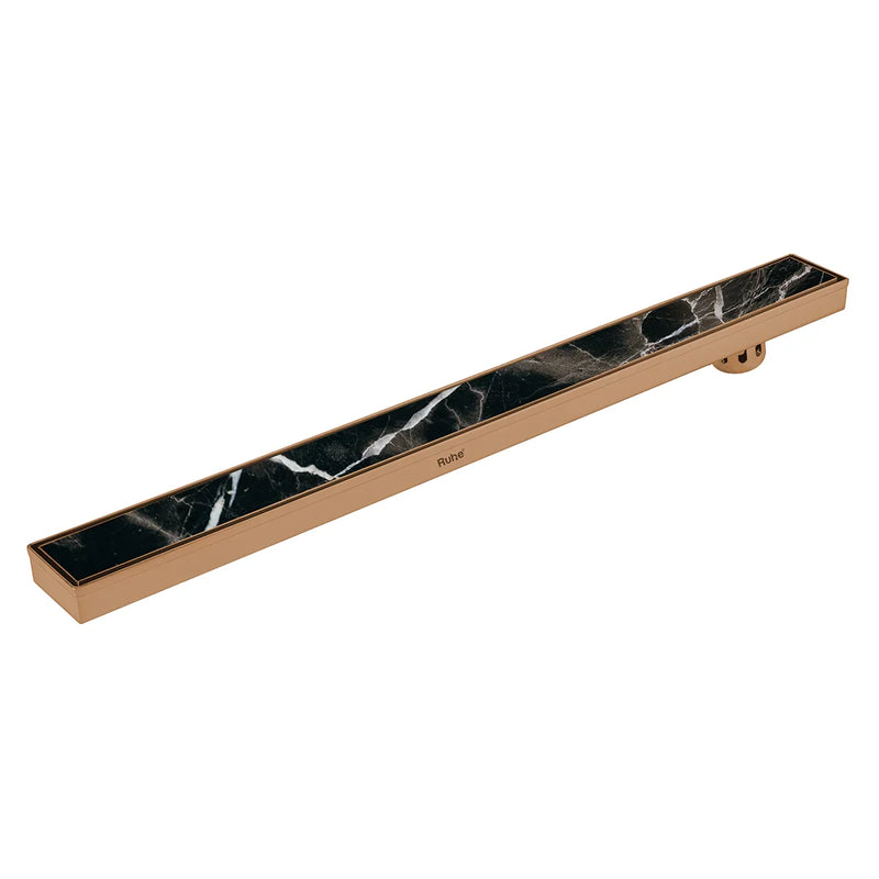 Marble Insert Shower Drain Channel (48 x 3 Inches) Antique Copper PVD Coated - by Ruhe