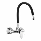 Eclipse Single Lever Wall-mount Sink Mixer Brass Faucet with Black Silicone Spout - by Ruhe®