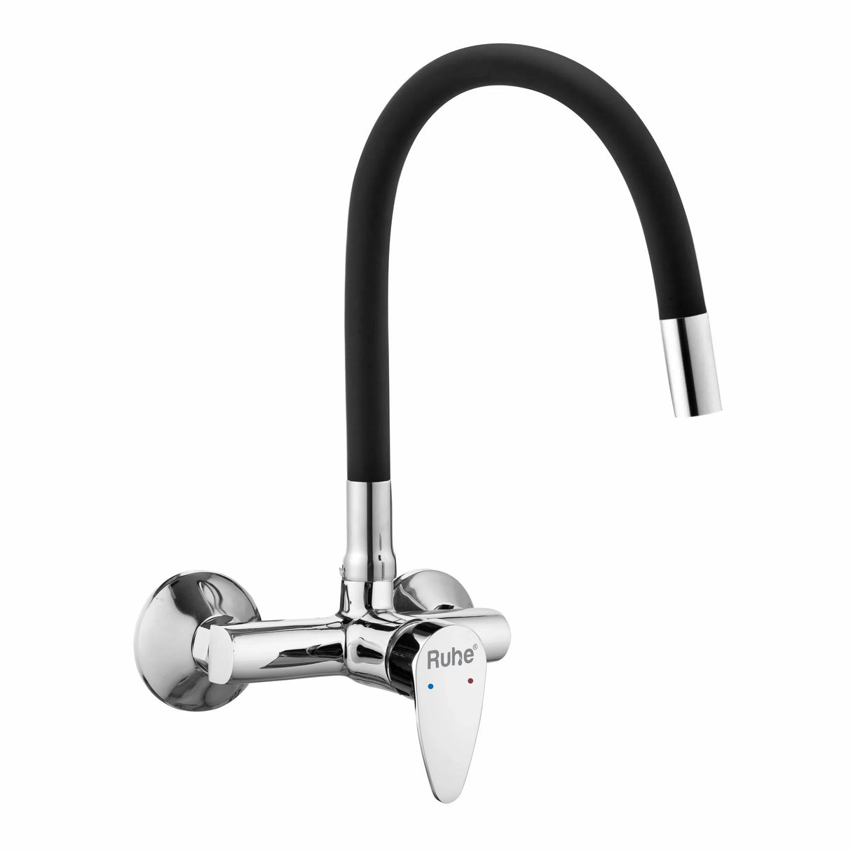 Eclipse Single Lever Wall-mount Kitchen Sink Mixer Tap with Coloured Silicone Spout