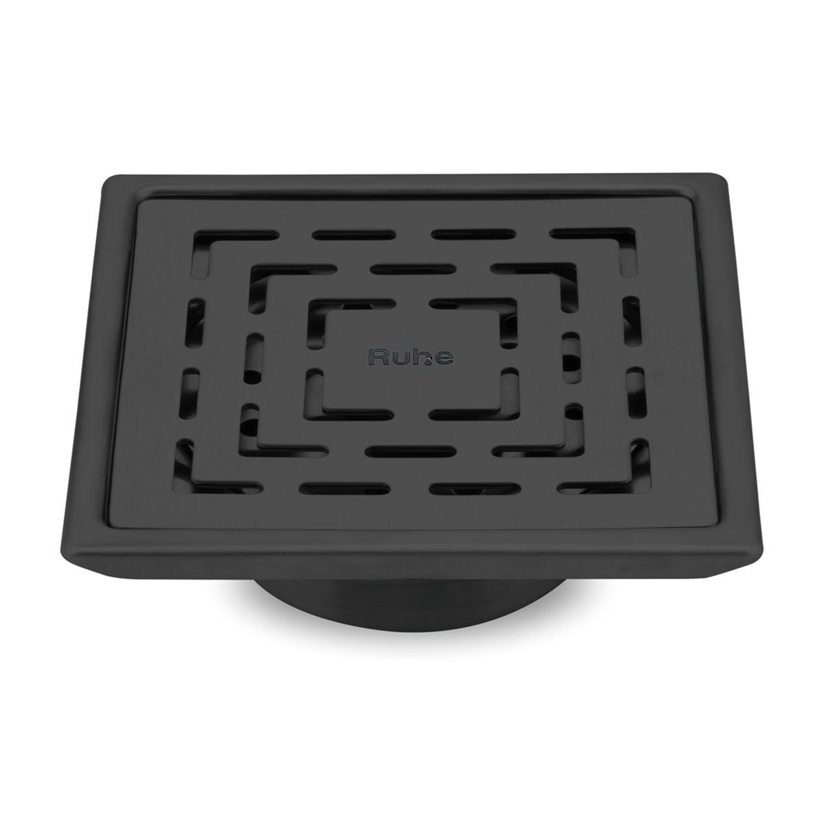 Sapphire Square 304-Grade Floor Drain in Black PVD Coating (5 x 5 Inches) - by Ruhe