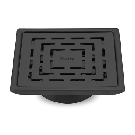 Sapphire Square 304-Grade Floor Drain in Black PVD Coating (5 x 5 Inches)