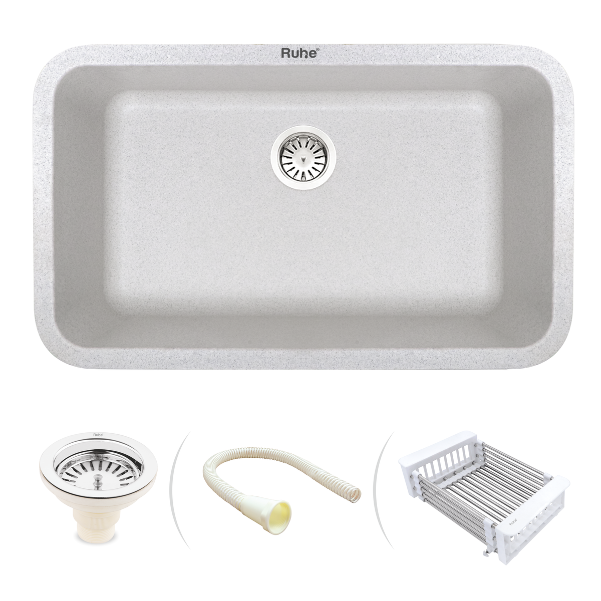 Quartz Single Bowl Coloured Kitchen Sink (31 x 19 x 9 Inches)