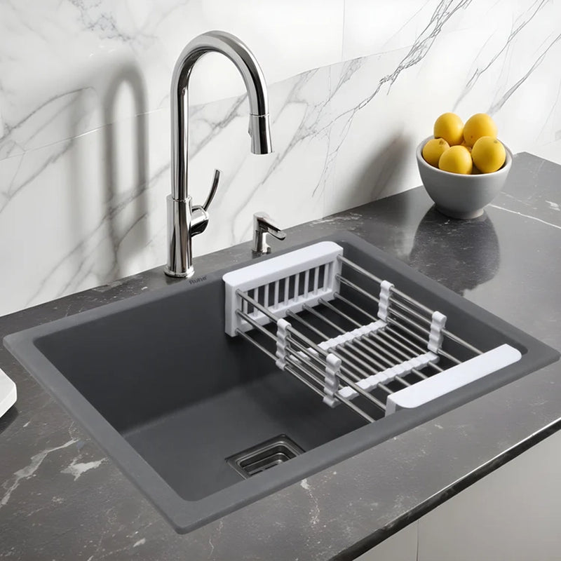 Quartz Single Bowl Kitchen Sink (21 x 18 x 9 Inches)