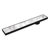 Marble Insert Shower Drain Channel (48 x 4 Inches) Black PVD Coated - by Ruhe®