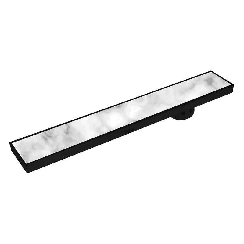 Marble Insert Shower Drain Channel (48 x 4 Inches) Black PVD Coated - by Ruhe