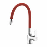 Pavo Single Lever Sink Mixer Faucet with Silicone Red Flexible Spout