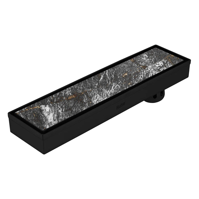 Tile Insert Shower Drain Channel (24 x 3 Inches) Black PVD Coated - by Ruhe