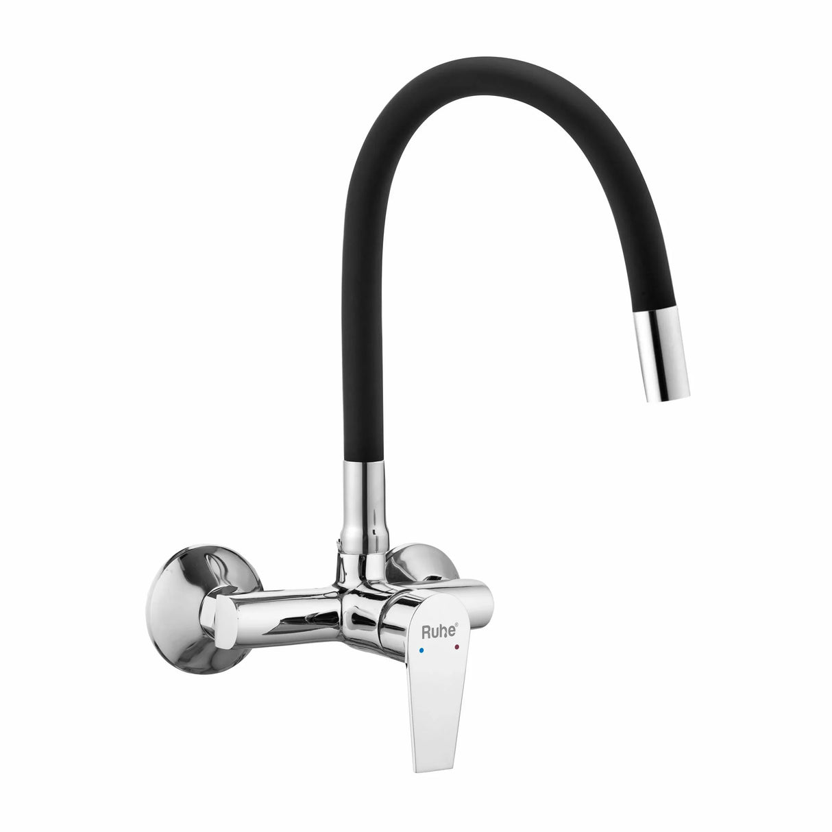 Elixir Single Lever Wall-mount Kitchen Sink Mixer Tap with Coloured Silicone Spout