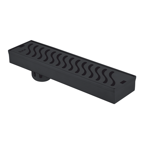 Wave Shower Drain Channel (12 x 3 Inches) Black PVD Coated