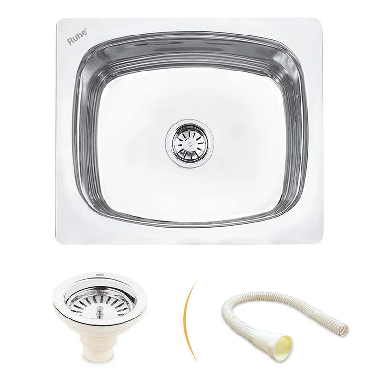 Oval Single Bowl Kitchen Sink (21 x 18 x 8 Inches)