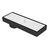 Marble Insert Shower Drain Channel (18 x 4 Inches) Black PVD Coated - by Ruhe®