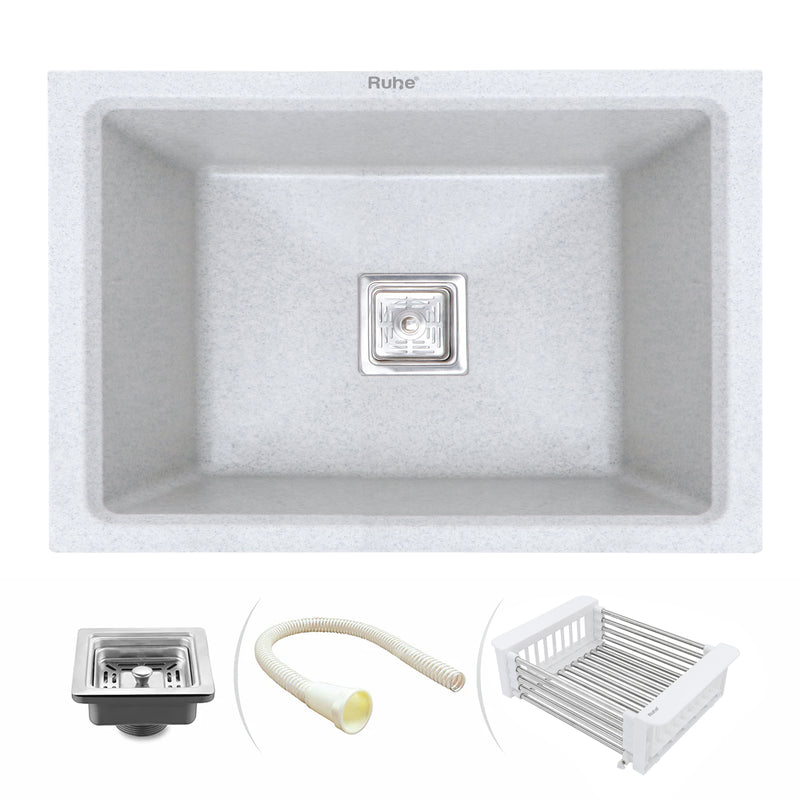Quartz Single Bowl Kitchen Sink (24 x 18 x 9 Inches)
