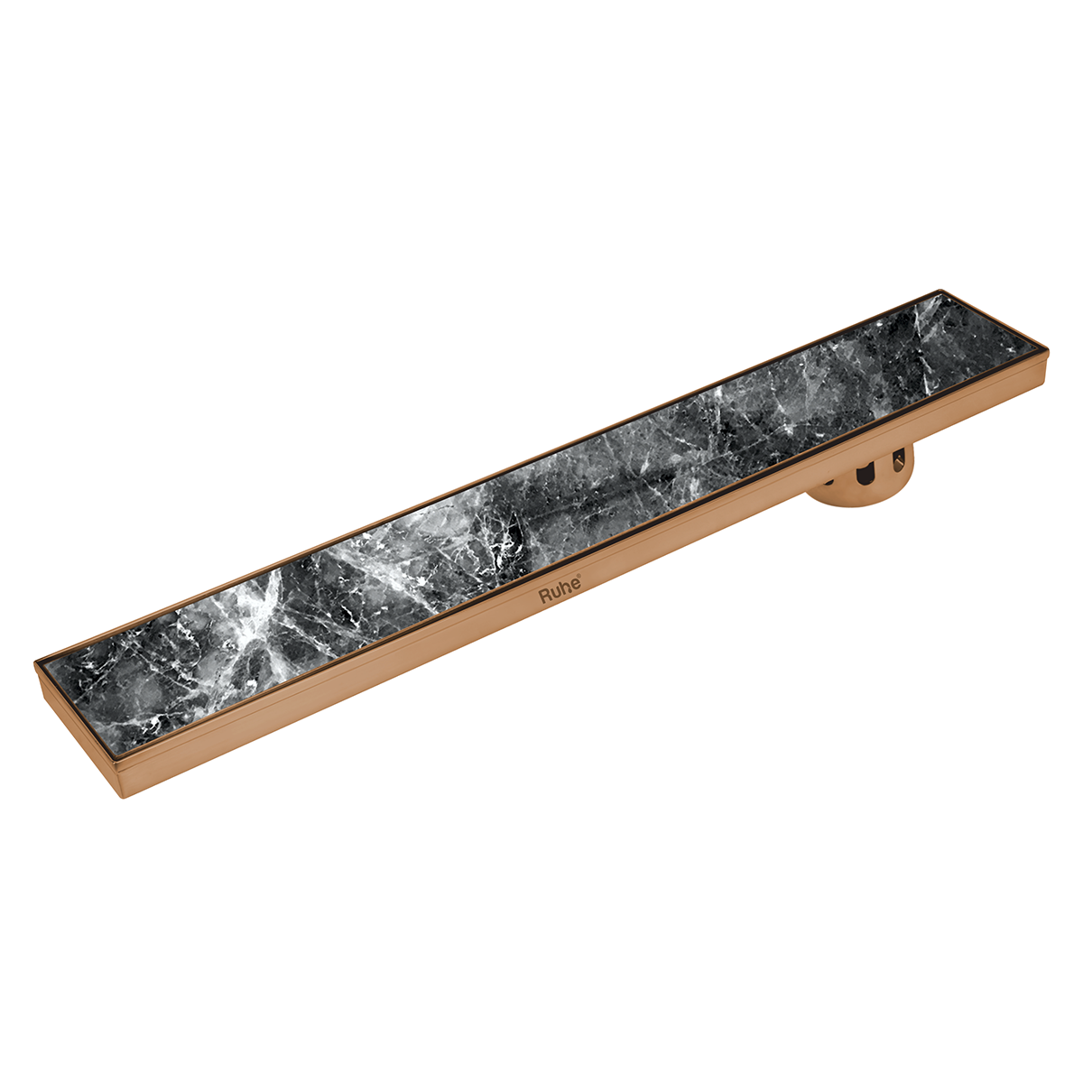 Marble Insert Shower Drain Channel (48 x 5 Inches) ROSE GOLD PVD Coated - by Ruhe®