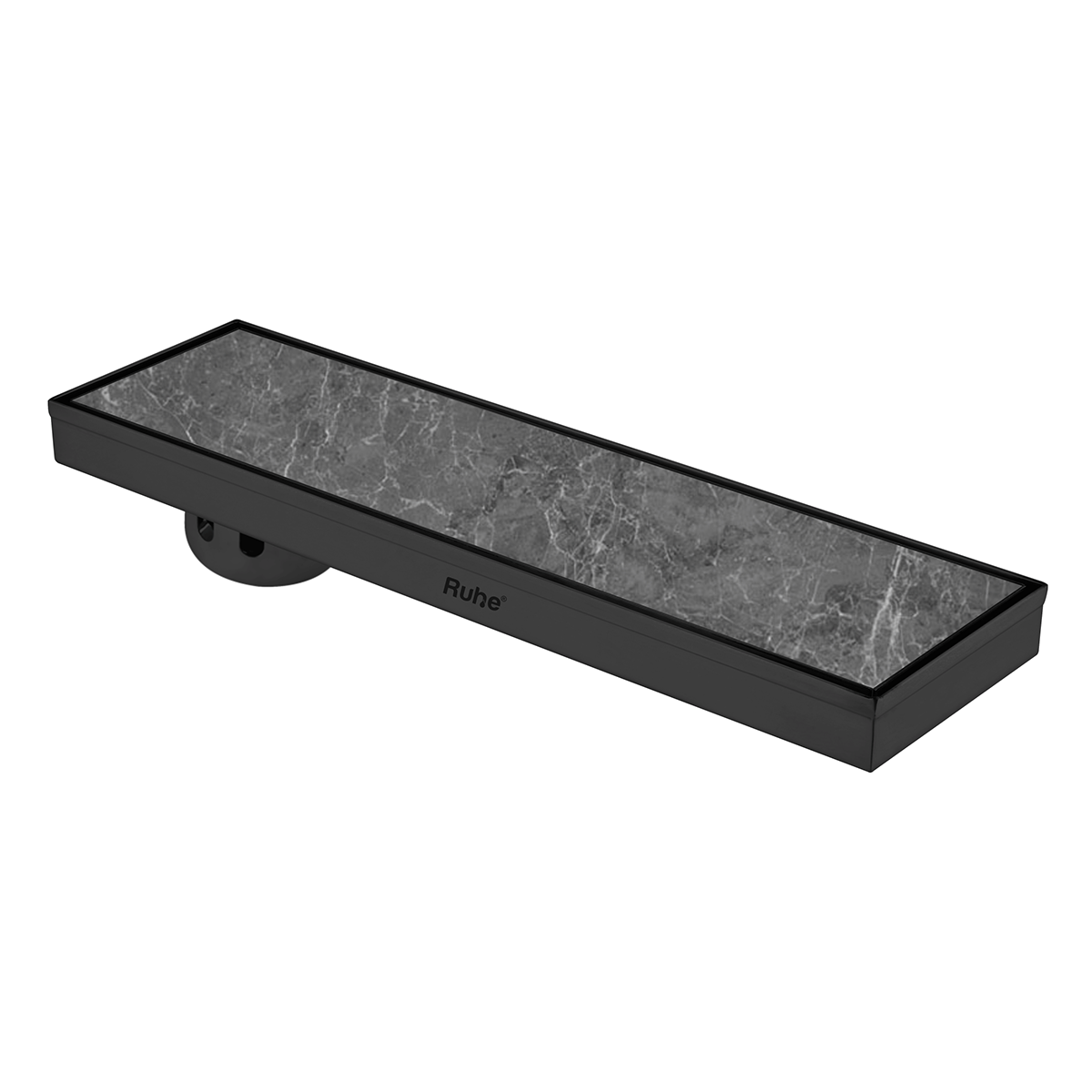 Marble Insert Shower Drain Channel (24 x 5 Inches) Black PVD Coated - by Ruhe®