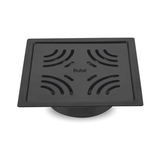 Emerald Square Flat Cut Floor Drain in Black PVD Coating (5 x 5 Inches) - by Ruhe