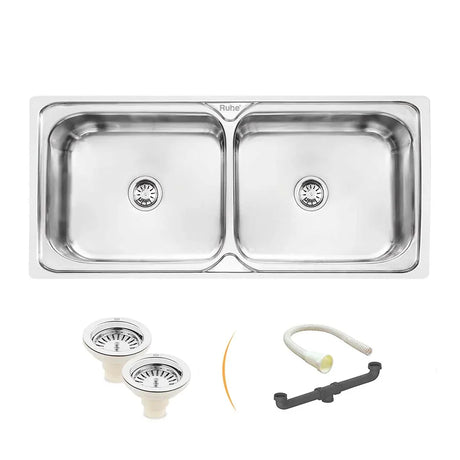 Double Bowl Kitchen Sink (45 x 20 x 9 Inches)