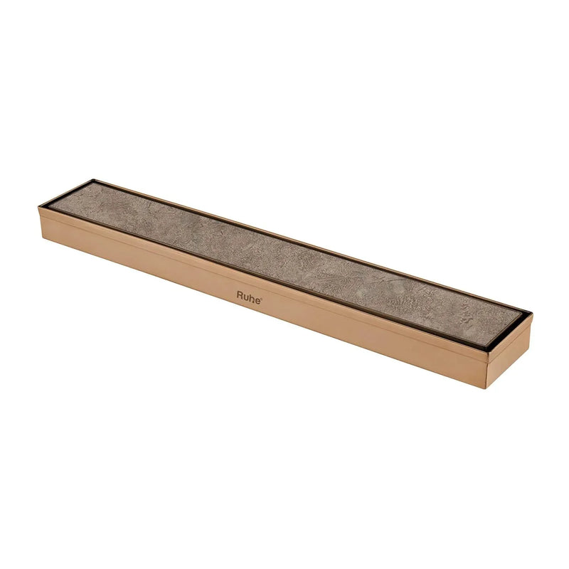 Marble Insert Shower Drain Channel (12 x 2 Inches) Antique Copper PVD Coated - by Ruhe