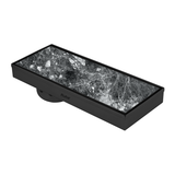 Marble Insert Shower Drain Channel (12 x 5 Inches) Black PVD Coated - by Ruhe®