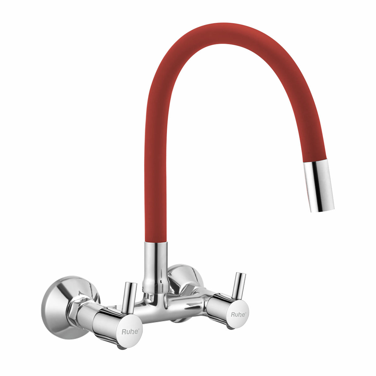 Kara Sink Mixer Brass Faucet with Silicone Red Flexible Spout