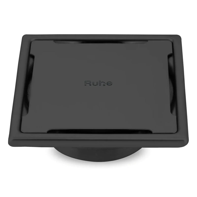 Diamond Square 304-Grade Floor Drain in Black PVD Coating (6 x 6 Inches) - by Ruhe