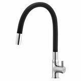 Kara Swan Neck Brass Faucet with Silicone Black Flexible Spout