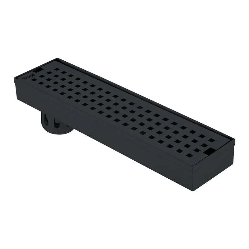 Palo Shower Drain Channel (24 x 3 Inches) Black PVD Coated - by Ruhe