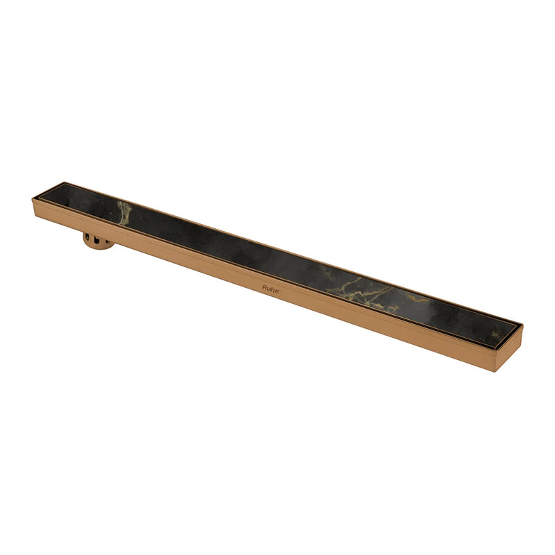 Tile Insert Shower Drain Channel (48 x 3 Inches) Antique Copper PVD Coated - by Ruhe