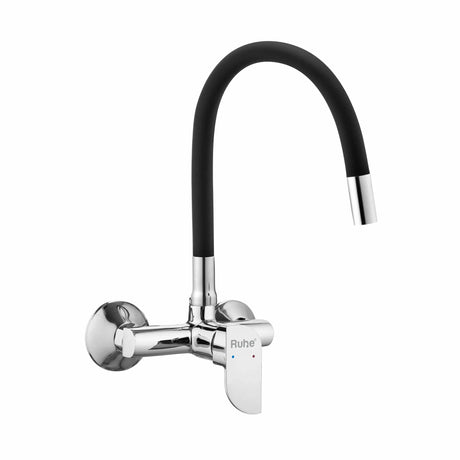Pristine Single Lever Wall-mount Kitchen Sink Mixer Tap with Coloured Silicone Spout