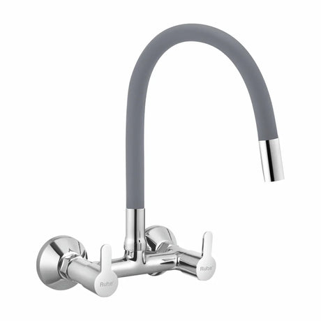 Pavo Wall Mount Kitchen Sink Mixer Tap with Coloured Flexible Silicone Spout
