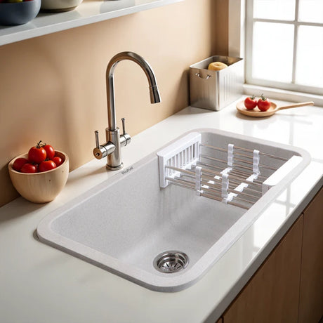 Quartz Single Bowl Kitchen Sink (31 x 19 x 9 Inches)