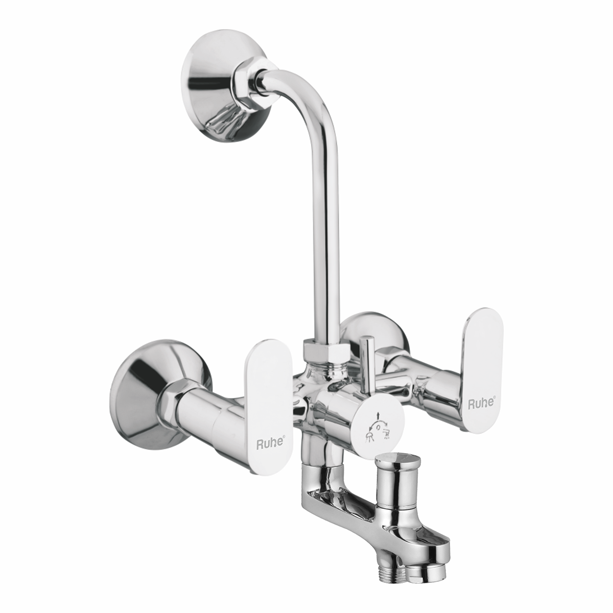 Demure Wall Mixer 3-in-1 Brass Faucet - by Ruhe®