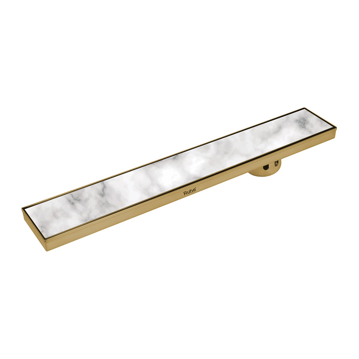 Marble Insert Shower Drain Channel (32 x 4 Inches) YELLOW GOLD PVD Coated - by Ruhe®