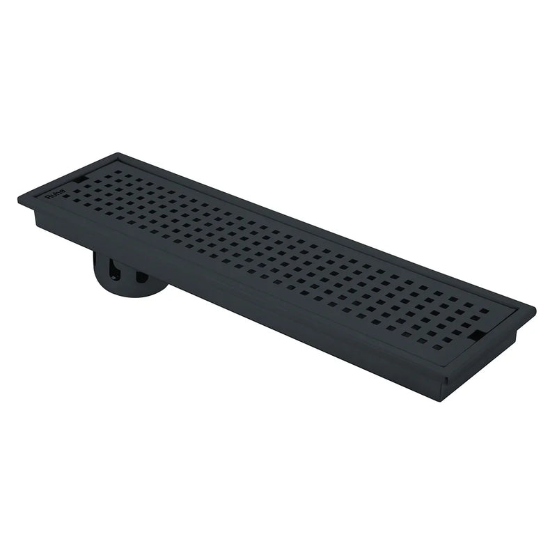 Palo Shower Drain Channel (24 x 5 Inches) Black PVD Coated - by Ruhe