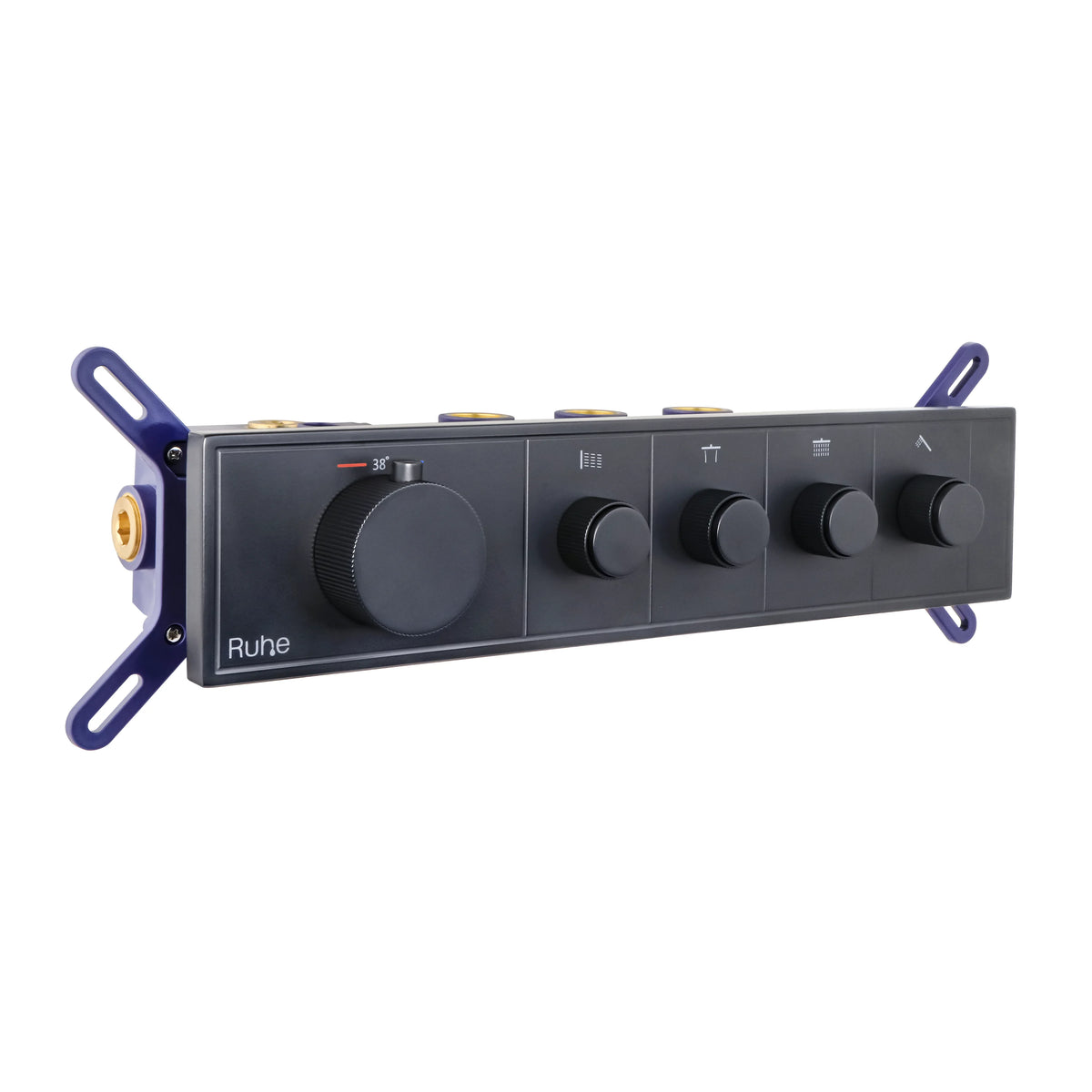 Aurora 4-Function Brass Concealed Thermostatic Diverter