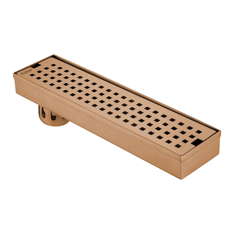 Palo Shower Drain Channel (24 x 3 Inches) Antique Copper PVD Coated - by Ruhe