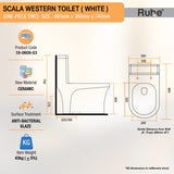 Scala One-Piece S-Trap Western Toilet / Commode (White) - by Ruhe