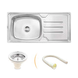 Oval Single Bowl with Drainboard (42 x 20 x 9 inches) Kitchen Sink - by Ruhe