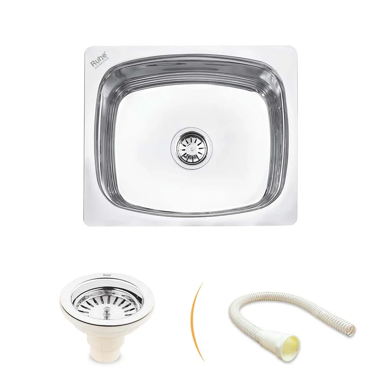 Oval Single Bowl Kitchen Sink 304 Grade (18 x 16 x 8 Inches)