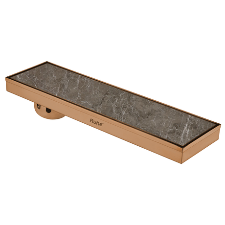 Marble Insert Shower Drain Channel (32 x 5 Inches) ROSE GOLD PVD Coated
